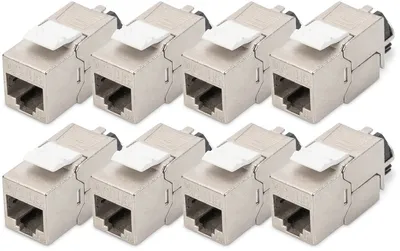 Produktbild von DIGITUS CAT 6A Keystone Modul geschirmt mit Kabelmanager 8St