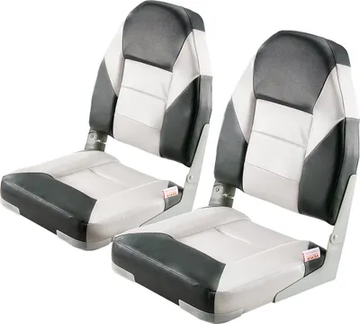 Image de Siège de bateau Siège de bateau à haut dossier Coussin en mousse Noir Gris