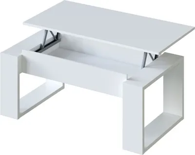 Produktbild von Beistelltisch, Höhenverstellbar, 105 x 55 x 45 cm, Weiß Melamin, NOVA, Metallscharniere