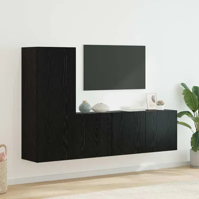 Produktbild von "Schlussverkauf" TV-Wandmöbel 5 Stück - WohnzimmerTV-Möbel/TV-Tisch - Schwarz Eichen-Optik Holzwerkstoff  C14271