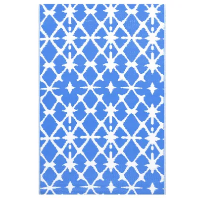 Produktbild von vidaXL Outdoor-Teppich ARAKIL Weiß und Blau 80x150 cm PP