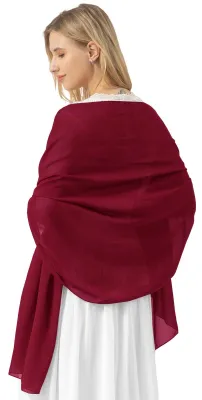 Productafbeelding van Chiffon Elegante Stola voor Dames in Diverse Kleuren Donker Rood S