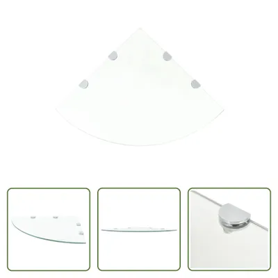 Produktbild von The Living Store Eckablage mit Verchromten Halterungen Glas Transparent 45x45 cm