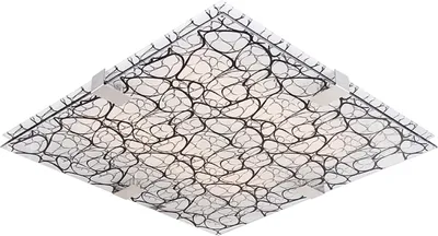 Immagine prodotto di Plafoniera LED quadrata FIERA cromata nera 18W, luce bianca neutra 1530 lm, vetro, dimensioni: 10x40x40 cm, IP20, Candellux