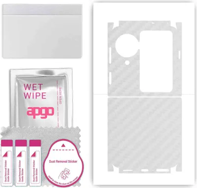 Produktbild von apgo Rückseite + Seiten Schutzfolie, Skin, kompatibel mit Oppo Find N3 Flip, Hinten Displayschutzfolie aus Vinylfolie, kratzfest, einfache Montage - Transparenter Kohlenstoff