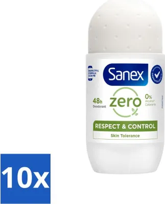 Obrázok produktu pre Sanex Deodorant Roller Zero% Normal Skin 50 ml - hodnotné balenie - 10 kusov