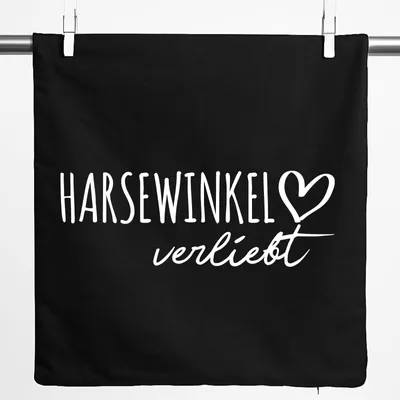 Produktbild von Huuraa Kissenbezug Harsewinkel verliebt 40x40cm Black Baumwolle Dekokissenbezug Geschenkidee
