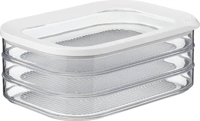 Produktbild von Mepal | Modula Aufschnittdose 3-lagig | 1650 ml | zur Aufbewahrung von Wurst und Fleischwaren im Kühlschrank | spülmaschinenfest | 3 separate Aufbewahrungsbehälter | Nordic White