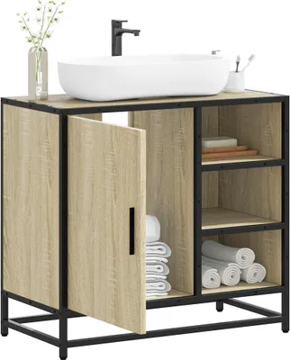 Obrázok produktu pre Maison Exclusive – Skrinka pod umývadlo do kúpeľne, Imitácia Sonoma, 65 x 33 x 60 cm
