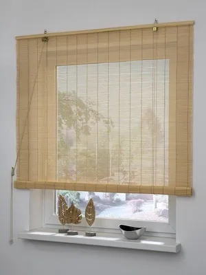 Produktbild von Lichtdurchlässiger Rollvorhang aus Bambus 140x160cm Wandmontage