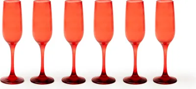 Produktbild von Excelsa Set von 6 flöten Burano Glas 25 cl Rot