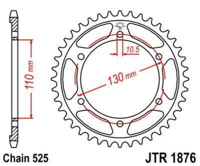 Obrázek produktu pro Jt řetězové kolo Gsxr6-750 43T Jtr1876.43