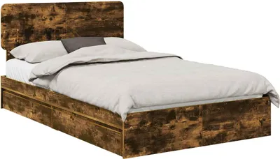 Zdjęcie produktu dla vidaXL Łóżko do przechowywania dąb wędzony 135 x 190 cm materiał drewnopochodny
