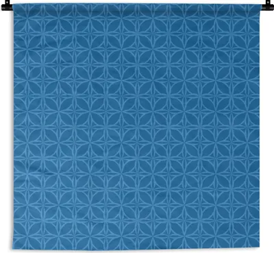 Produktbild von MuchoWow® Wandteppich Wandbehang Kompass - Blau - Muster 120x120 cm Tapisserie Dekoration Wandtuch - Modern - Baumwollgewebe