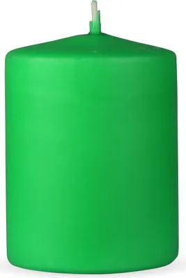Produktbild von HS Candle Stumpenkerzen "Hellgrün", Größe Ø7 x 8 cm, Wachskerzen lange Brenndauer bis zu 20 Std. - unparfümierte Säulenkerzen - viele Farben/Größen