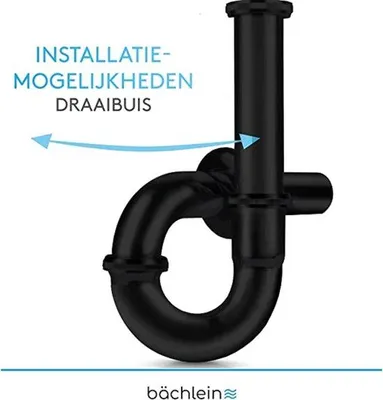 Produktbild von Famanu Siphon Universell - Flexibler Siphon für Waschbecken, Extra Lang 200mm
