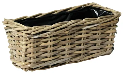 Produktbild von Pflanzgefas Botha - Rattan - natur - rechteckig - 27 x 14 x 12 cm - Pflanzgefas fur drausen und drin