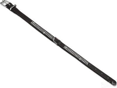 Image de Nobby collier "Crystal" trois rangs 52 cm (38-46 cm), 22/24 mm noir