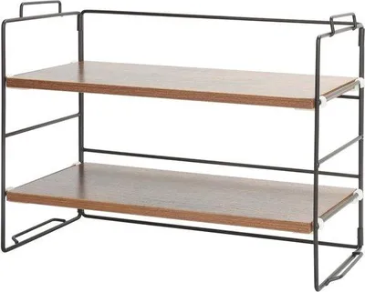 Obrázok produktu pre Drevený organizér na stôl – dvojposchodová skrinka na stôl do kancelárie, kuchyne a kúpeľne