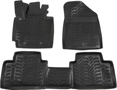 Produktbild von J&J AUTOMOTIVE | 3D Automatten Gummi Matten Gummifußmatten TPE Passend Für Kia Soul 2013-2019, Schwarz, Anti-Rutsch, Allwettermatten, Passgenaue, Hohes Rand