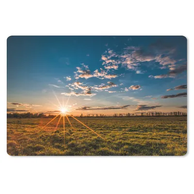 Produktbild von MuchoWow® Mauspad Mousepad Sonnenuntergang - Natur - Wolken - Gras 27x18 cm - Mousepads - Maus Mat - Pad - Mausunterlage - Büroartikel - Desk Matten