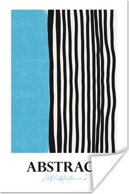 Produktbild von MuchoWow® Poster Design - Blau - Schwarz - Weiß 120x180 cm - Kunstposter