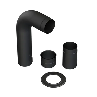 Produktbild von Thermia Rauchrohr-Set gezogen Schwarz Ø 150mm (700*450 mm)