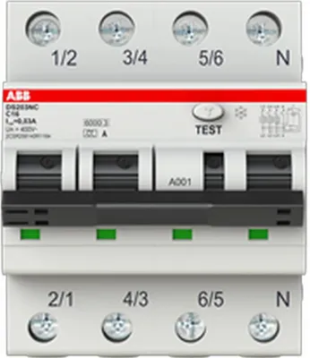 Immagine prodotto di Interruttore  FI/LS tipo A 30 mA 16 A/3 poli + N/30 mA  DS203NC C16 A30, 1 pz.