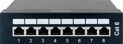 Obrázok produktu pre Schwaiger patch panel 8 portov CAT6 do 250 MHz