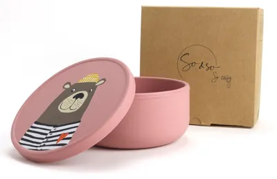 Imagen del producto de Recipiente de silicona para alimentos para bebés, con tapa, de 250 ml, sin ventosa, ideal para purés