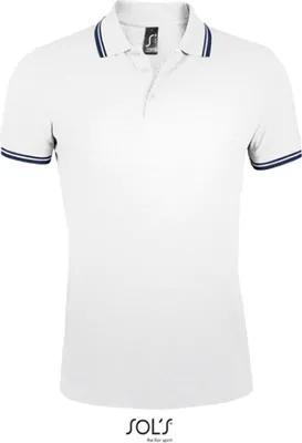 Produktbild von SOLs 00577 | Herren Polo Shirt Pasadena - Farbe: White/Navy - Größe: XXL