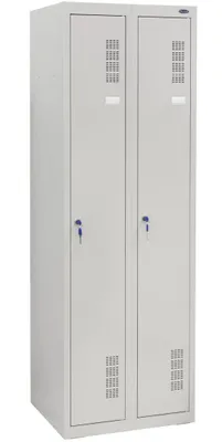 Zdjęcie produktu dla UHL-MASH Szafa Metalowa Ubraniowa SOM-300/2 Dwudrzwiowa 180x60x50cm  Socjalna BHP Pracownicza Szkolna Do szatni Klucz Otwory wentylacyjne Szara