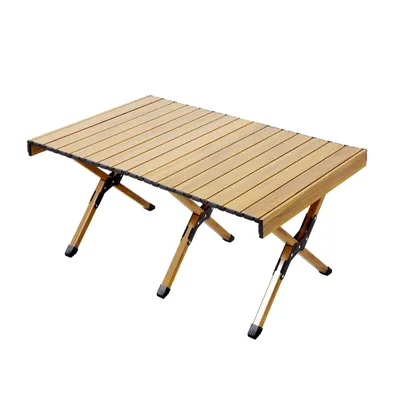 Produktbild von JAWINIO Campingtisch klappbar Falttisch tragbar Aluminium Holzoptik