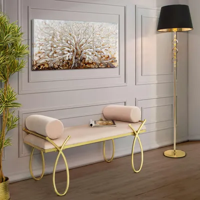 Immagine prodotto di Ennist - Panca, 113x49x53h cm oro, con 2 Cuscini