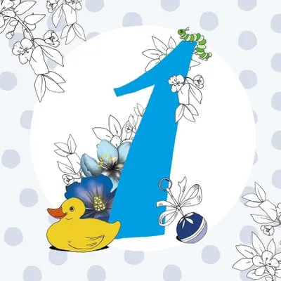Produktbild von Swarovski Grußkarte Junge 1. Geburtstag Handmade