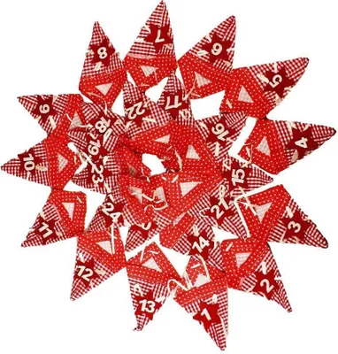 Produktbild von HAAC Adventskalender Advent Girlande 24 Tüten rot kariert 3,10 Meter Weihnacht