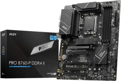 Zdjęcie produktu dla MSI PRO B760-P DDR4 II - Płyta główna - ATX - Gniazdo LGA1700 - Chipset B760 - USB 3.2 Gen 1, USB-C 3.2 Gen2 - 2.5 Gigabit LAN - Wbudowany układ graficzny (wymagany procesor) - HD Audio (8-kanałowy) (7E29-001R)