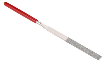 Productafbeelding van Diamant Naald Vijl - Metaal Vijl - Metaal Bewerken - 150 Korrel - 4mm x 160mm - Zilver Rood