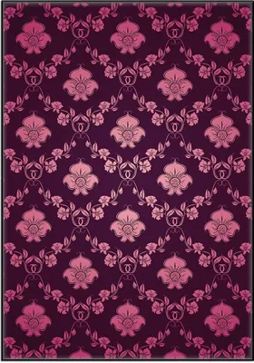 Produktbild von Wallario Wandbild Blumenmuster Damast in pink lila, Größe: 70,30 x 100,30 cm, Poster mit schwarzem Aluminiumrahmen