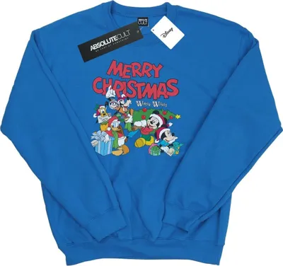 Produktbild von Disney - "Mickey Mouse And FriendsWinter Wishes" Sweatshirt für Herren BI38890 (XL) (Königsblau)