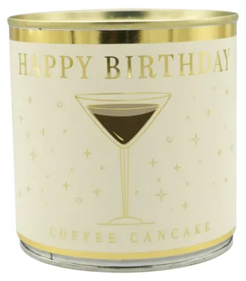 Produktbild von Geburtstagskuchen in der Dose „Happy Birthday Coffee Cake“ – Edle Geschenkidee mit Kaffee-Kuchen