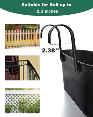 Zdjęcie produktu dla Wiszące doniczki 27,5 cm, 5 szt., metal, czarny, na balkon