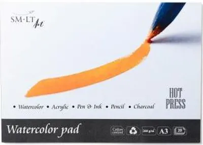 Image de Bloc aquarelle SMLT lisse A3 papier 260g 20 feuilles pour artistes