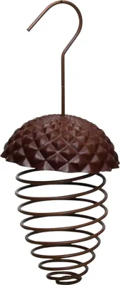 Produktbild von Esschert Design Futterfeder Eichel aus Eisen/Kunststoff, 9,7 x 9,7 x 22,8 cm, hängend, Futterspirale für Vogelfutter