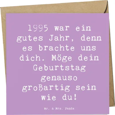 Produktbild von Mr. & Mrs. Panda Glückwunschkarte Spruch 1995 Geburtstag - Lavendeltraum - Geschenk, besonderes Jahr, doppelkarte, herzlichen, Geburtstagsgeschenk, Happy Birthday, Alter
