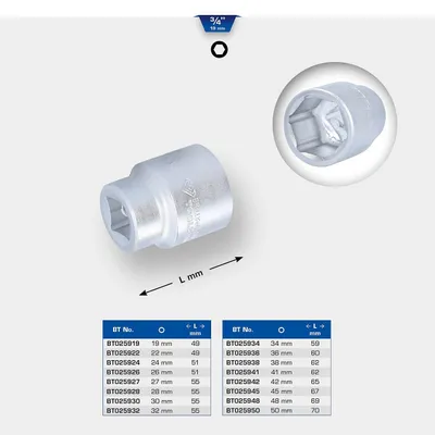 Produktbild von BRILLIANT TOOLS BT025941 3/4 Zoll Stecknuss, 41mm [Powered by KS TOOLS]
