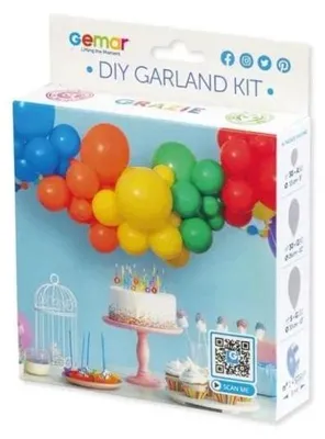 Obrázek produktu pro DIY duhová balónková girlanda, 65 balónků + stuha – Godan