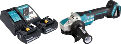 Produktbild von Makita DGA 520 RTX1 Akku Winkelschleifer 18 V 125 mm X-LOCK Brushless + 2x Akku 5,0 Ah + Ladegerät