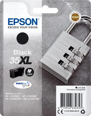 Produktbild von Epson Original 35XL Schwarz Hochergiebige Patrone für WorkForce Pro - 41,2 ml Tinte
