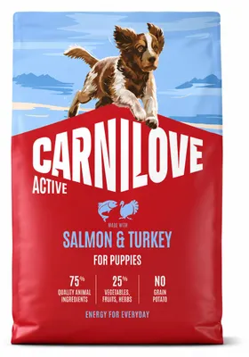 Image de CARNILOVE Active Dog, nourriture sèche pour chiots, saveur saumon et dinde - 4 kg, Image générée par une IA